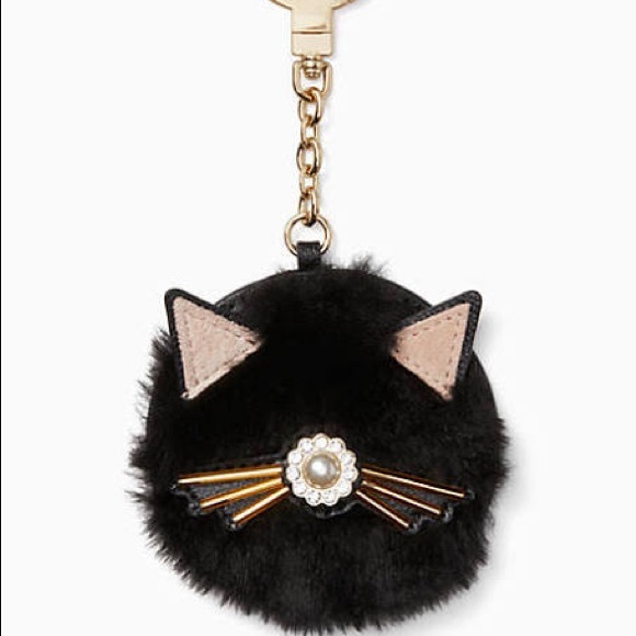 Kate Spade ♠️ NWT Faux Fur Cat Keychain/Charm - Picture 4 of 5